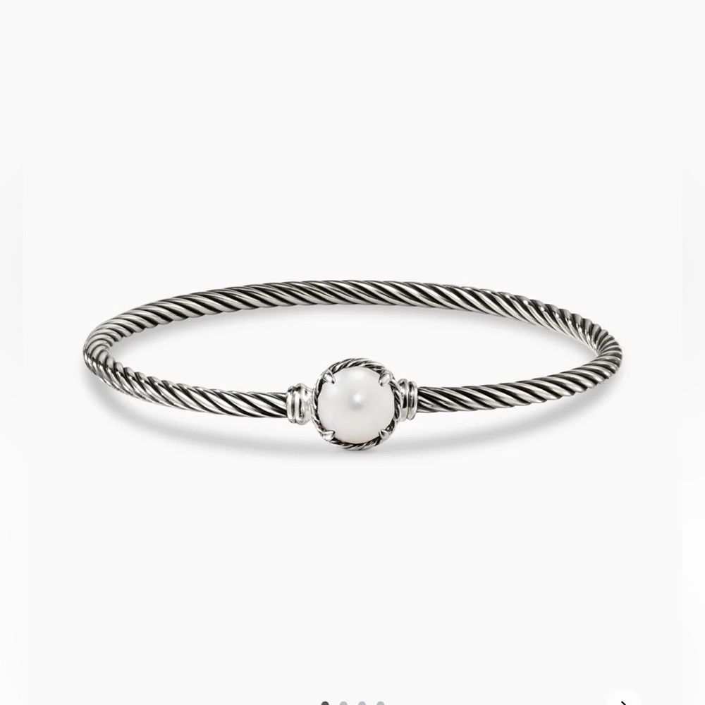 David Yurman Petite Chateline bracelet in sterling silver w/ pearl